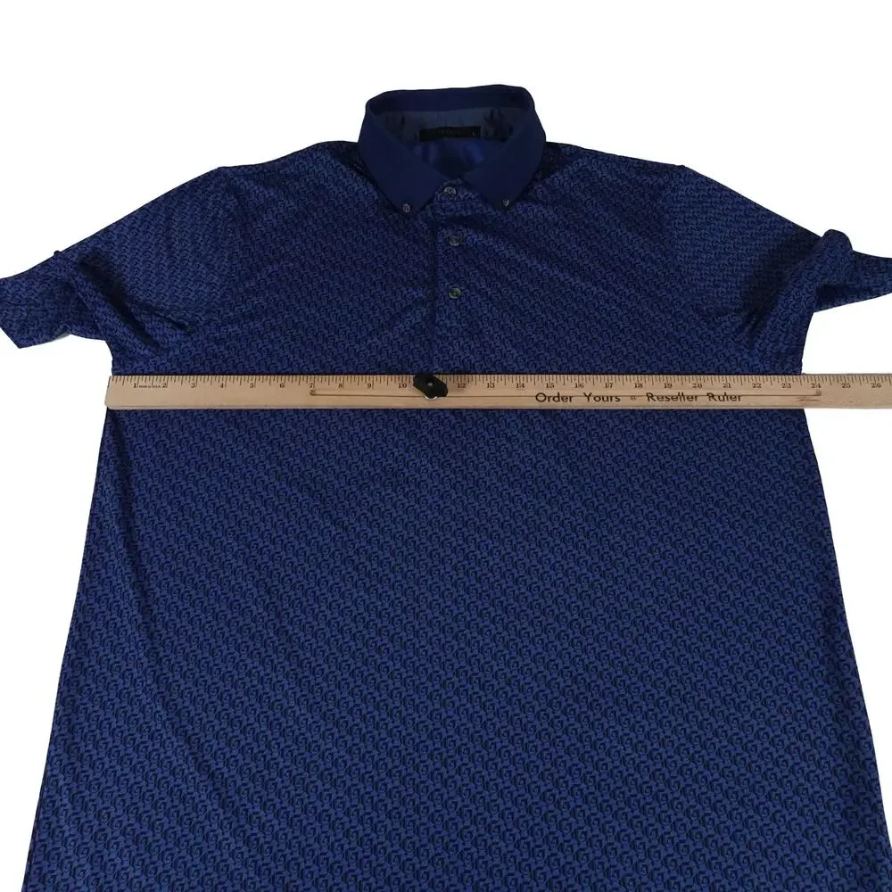 Greyson Geometric G Deco Pattern Performance Golf Polo Shirt Men's Large